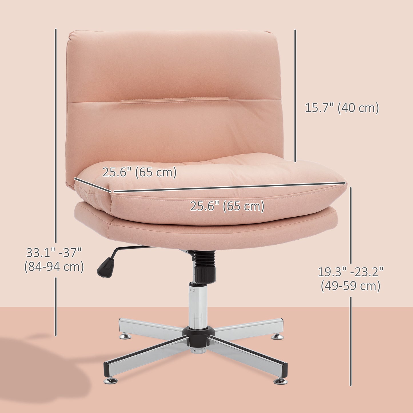 Chaise de bureau sans accoudoirs croisillons réglable pivotante