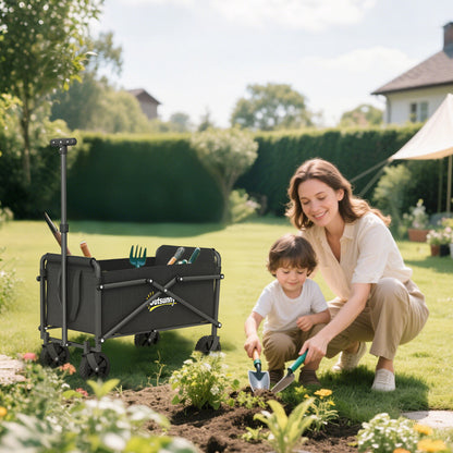 Chariot de jardin pliable 62 L — noir