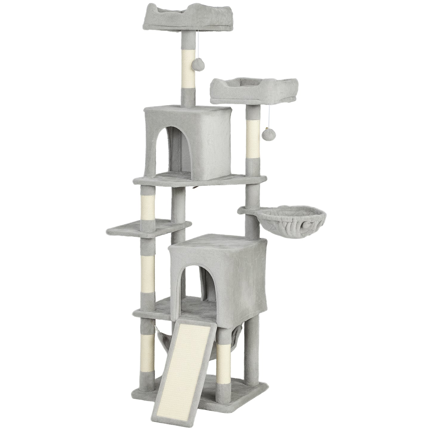 Arbre à chat multi-niveaux 177 cm avec condos et hamac
