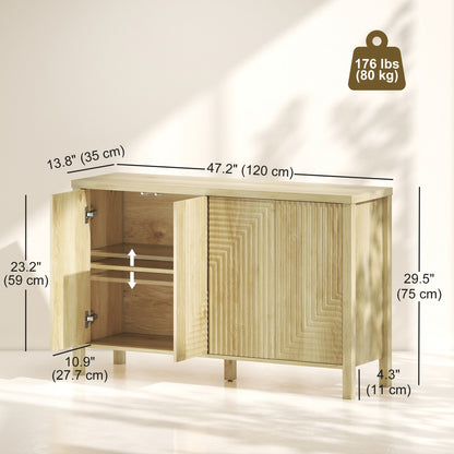 Meuble de buffet portes cannelées