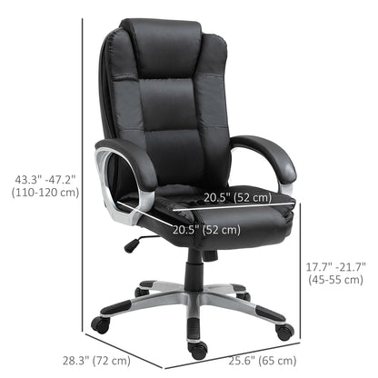 Chaise de bureau exécutive dossier haut pivotante en similicuir