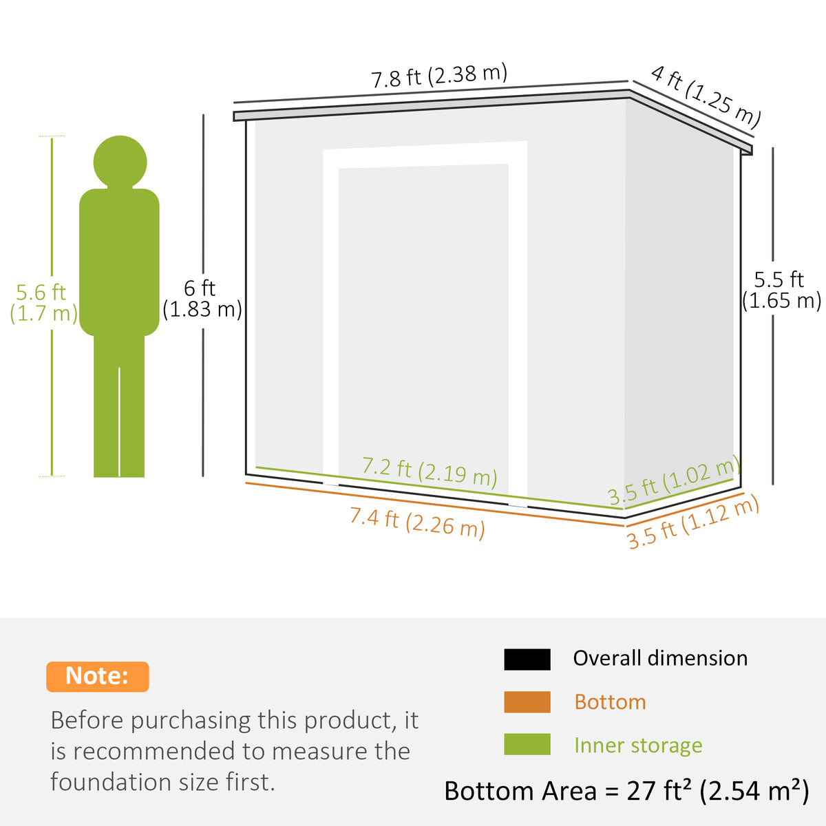 Remise de rangement résine 238 cm avec plancher