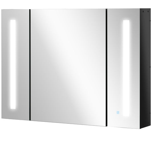 Armoire à miroir LED murale avec étagères ajustables