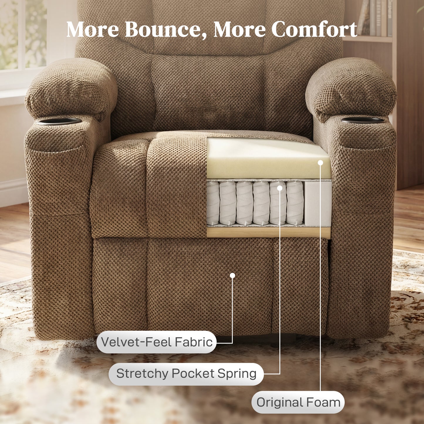 Fauteuil releveur électrique massant à télécommande