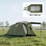 Tente tunnel deux pièces 3-4 personnes imperméable