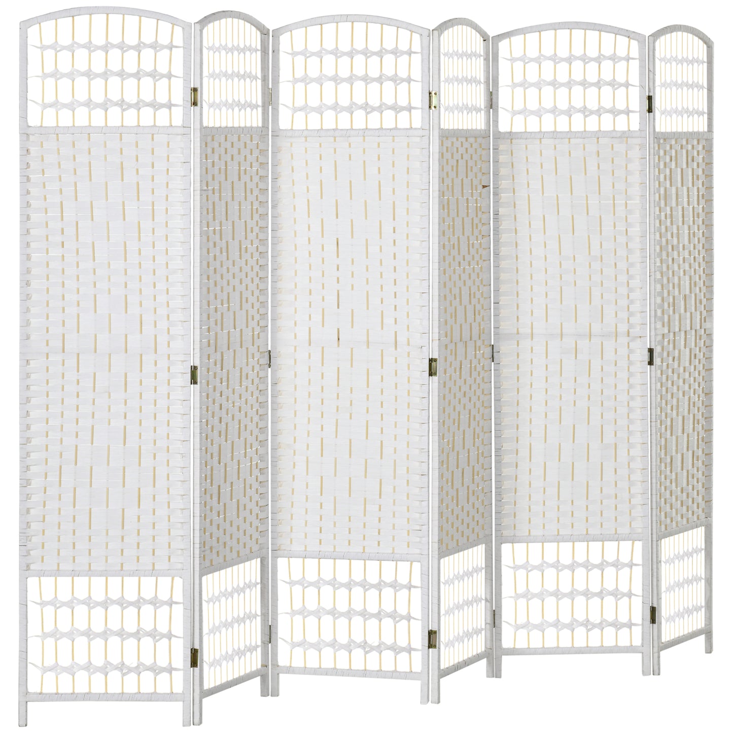 Paravent pliant 6 panneaux fibres tressées