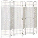 Paravent pliant 6 panneaux fibres tressées