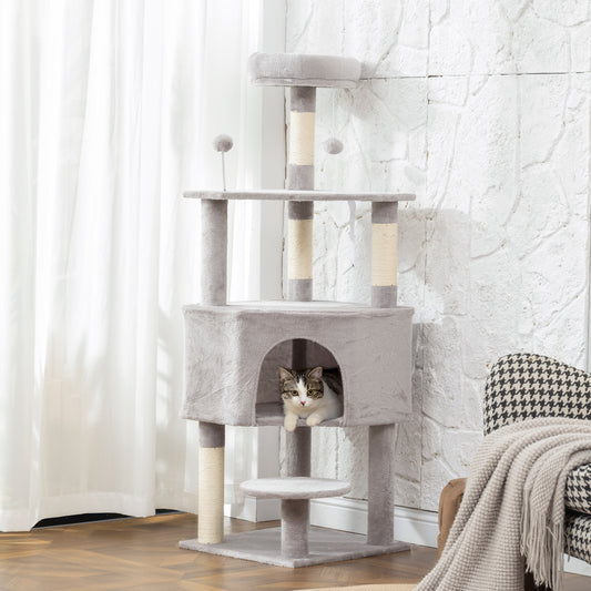 Arbre à chat multiétage avec condo et griffoirs en sisal