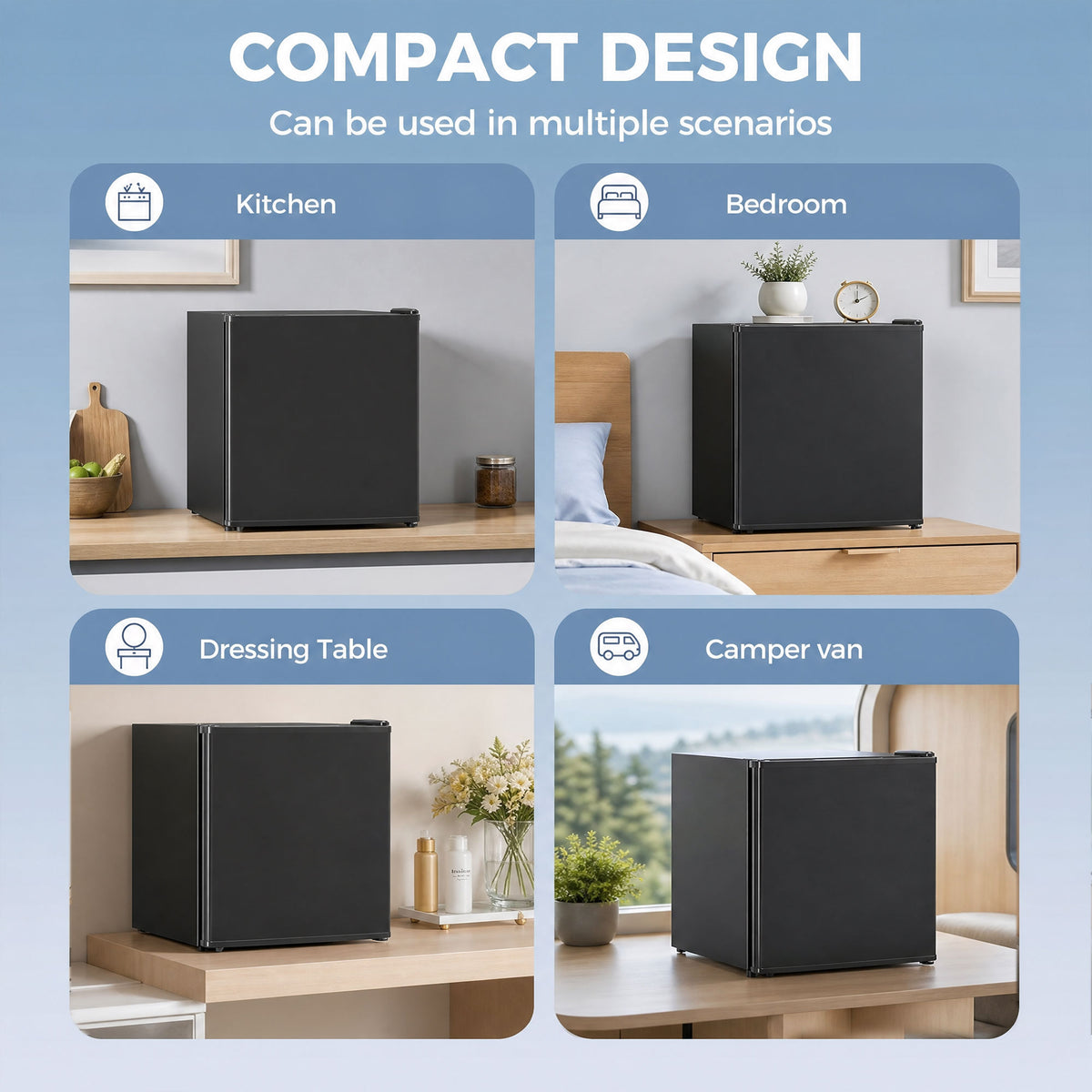 Mini-réfrigérateur compact avec compartiment congélateur