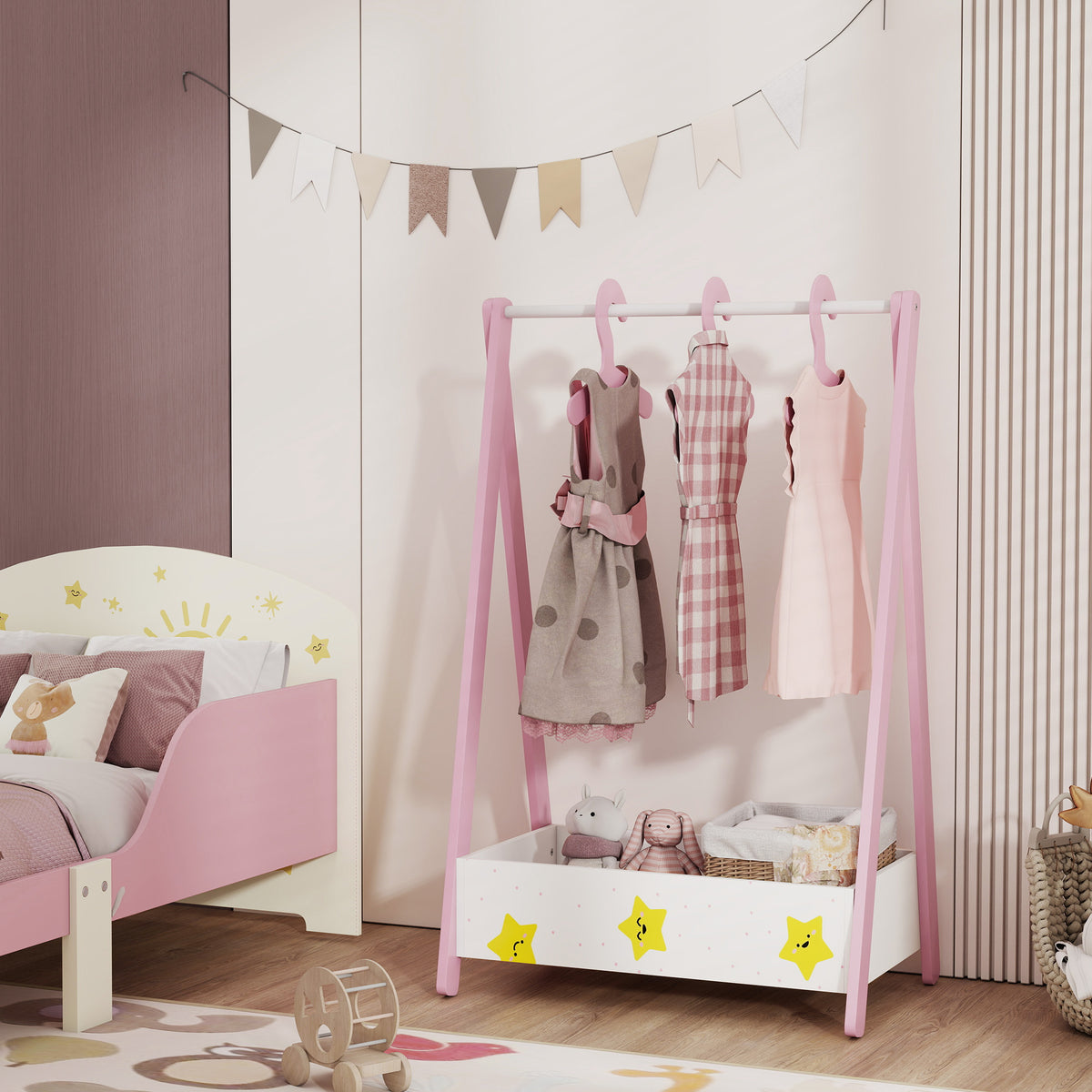 Penderie pour enfants avec étagère de rangement