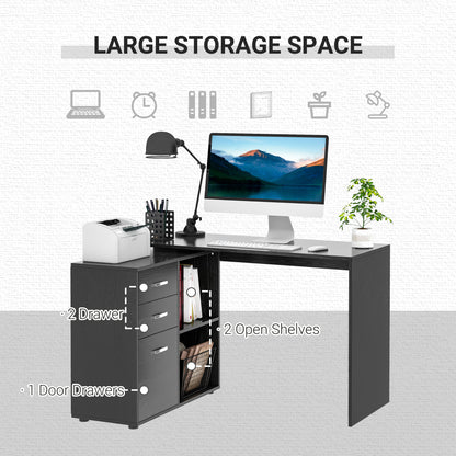 Bureau d'ordinateur en L convertible