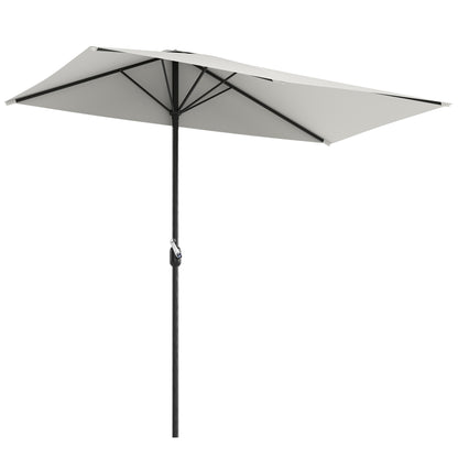 Parasol demi-lune de balcon 8 pi à manivelle