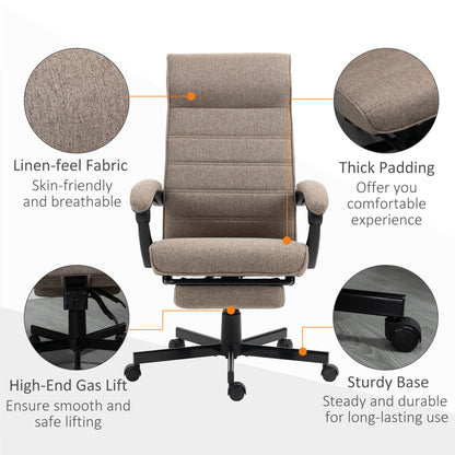 Chaise de bureau dossier haut inclinable avec repose-pieds