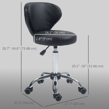 Tabouret de salon pivotant réglable avec dossier et roulettes