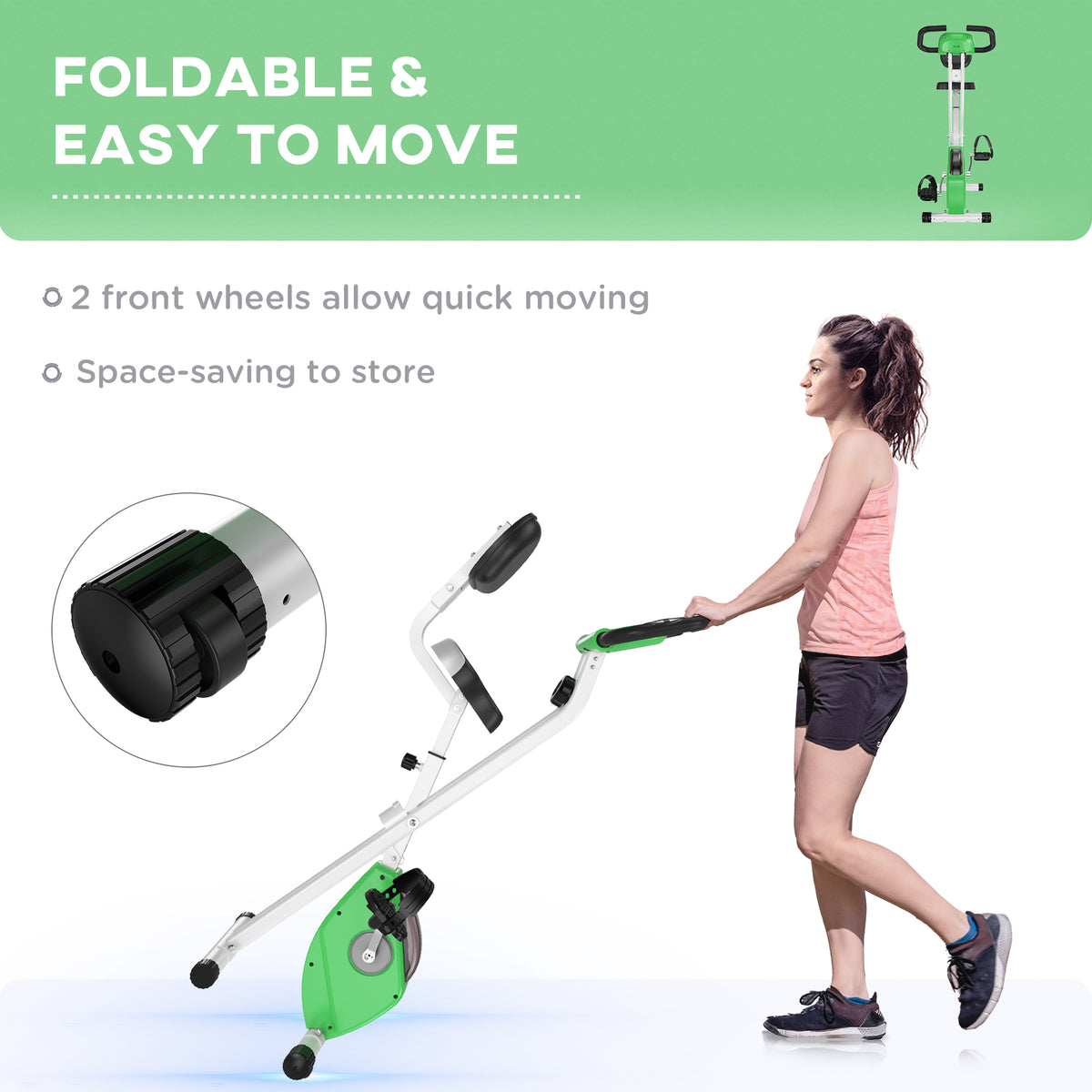 Vélo d'exercice stationnaire pliable à résistance magnétique