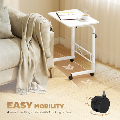 Table d'appoint mobile hauteur réglable — bois