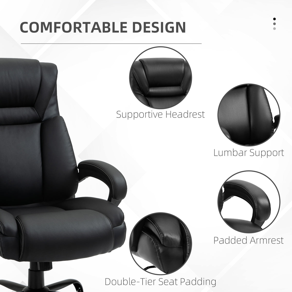 Chaise de bureau ergonomique haute en similicuir 181 kg