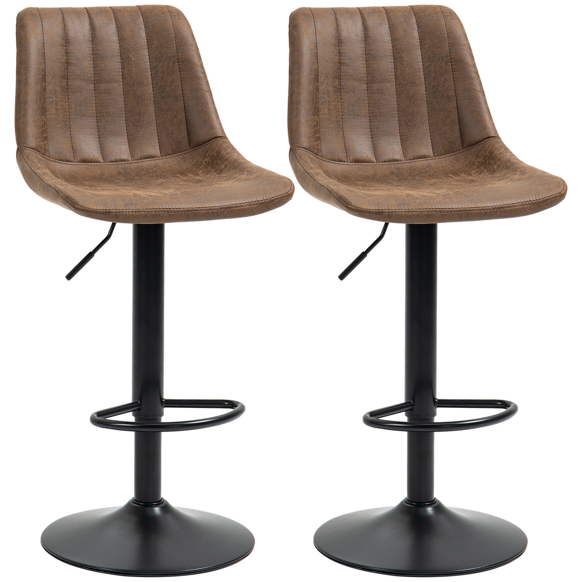 Tabourets de bar réglables lot de 2 — noir