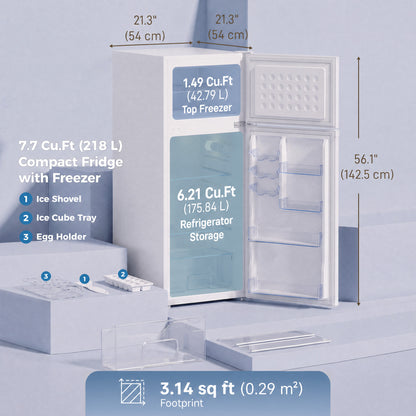 Mini-réfrigérateur compact avec congélateur double zone 218 L