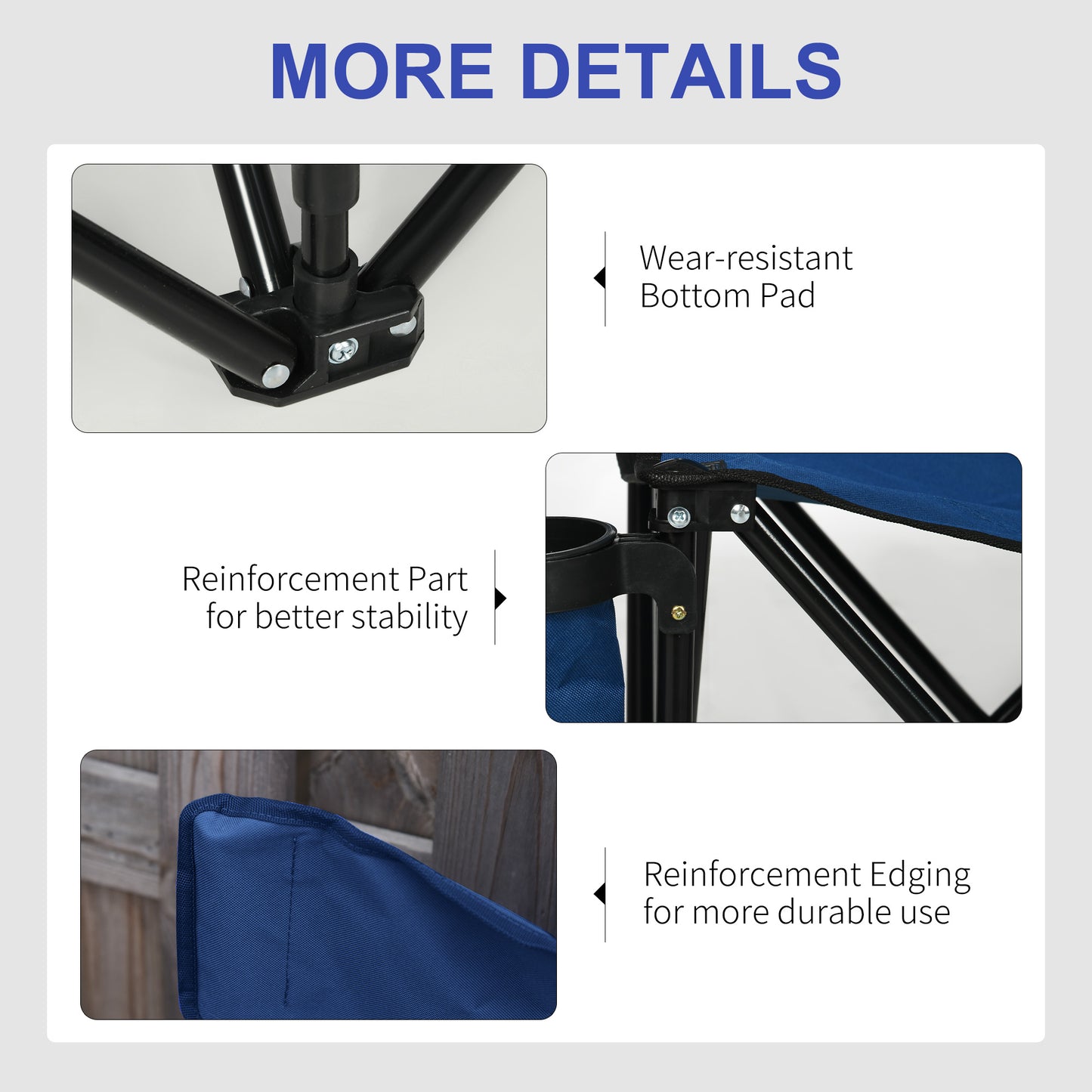 Chaise pliante 6 places avec porte-gobelets et étui