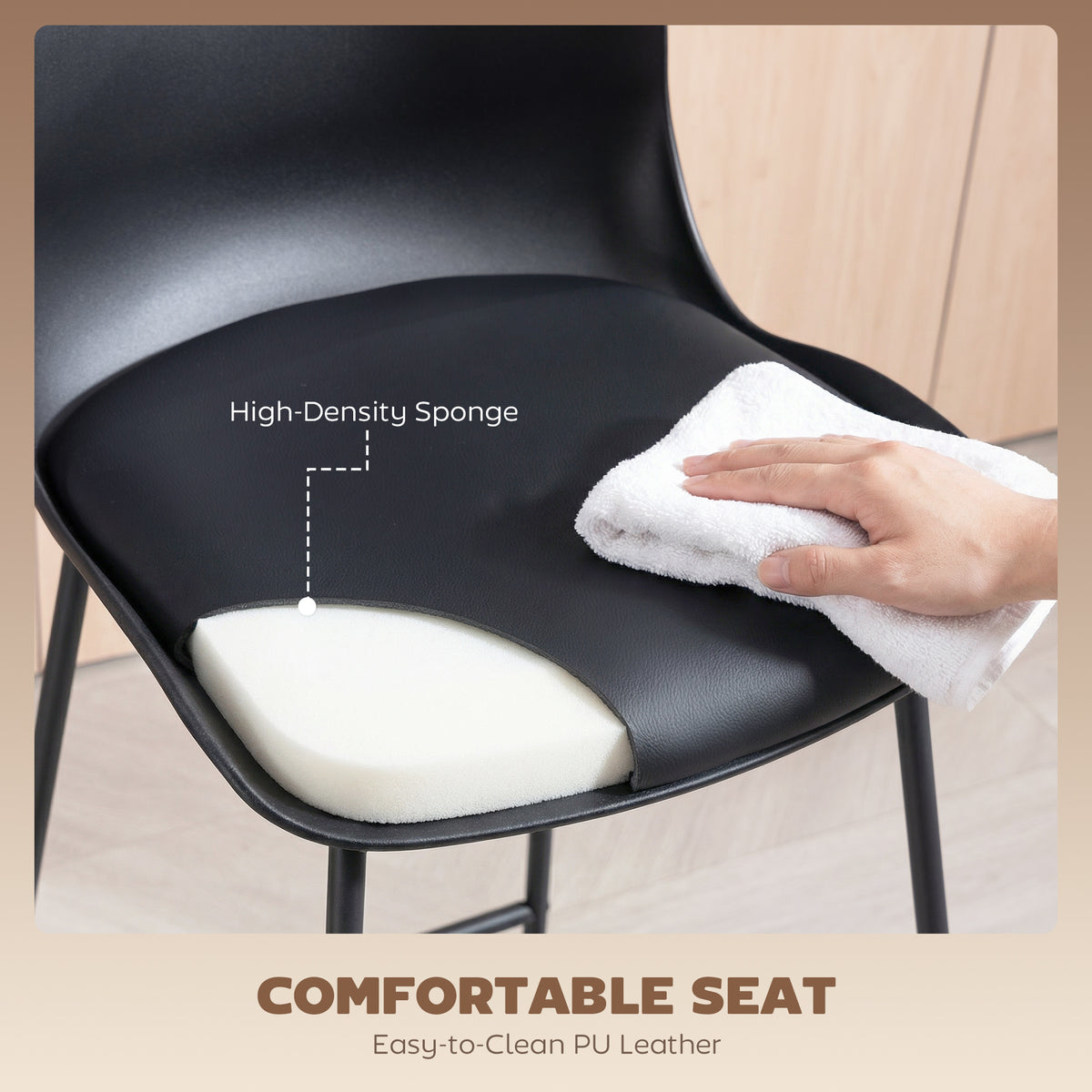 Ensemble de 2 tabourets de comptoir — noir