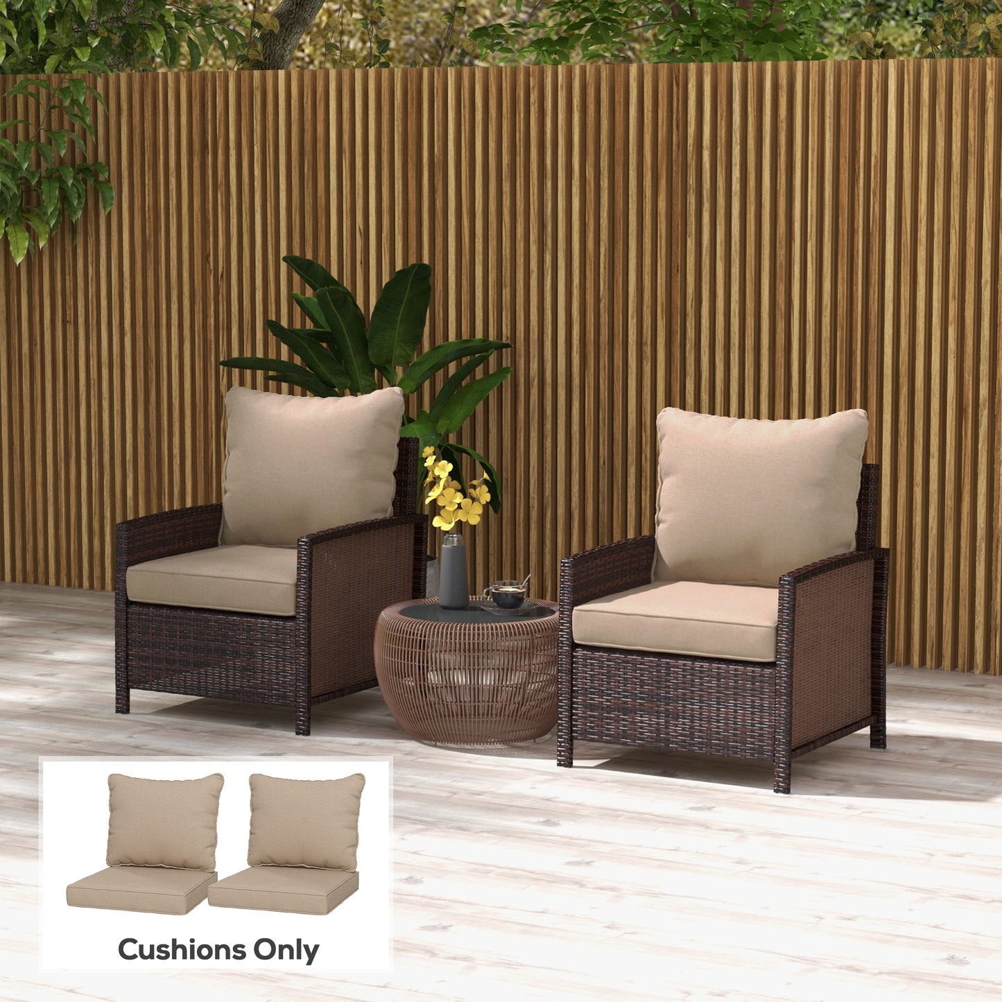 Coussins chaise patio 4 pièces avec dossier