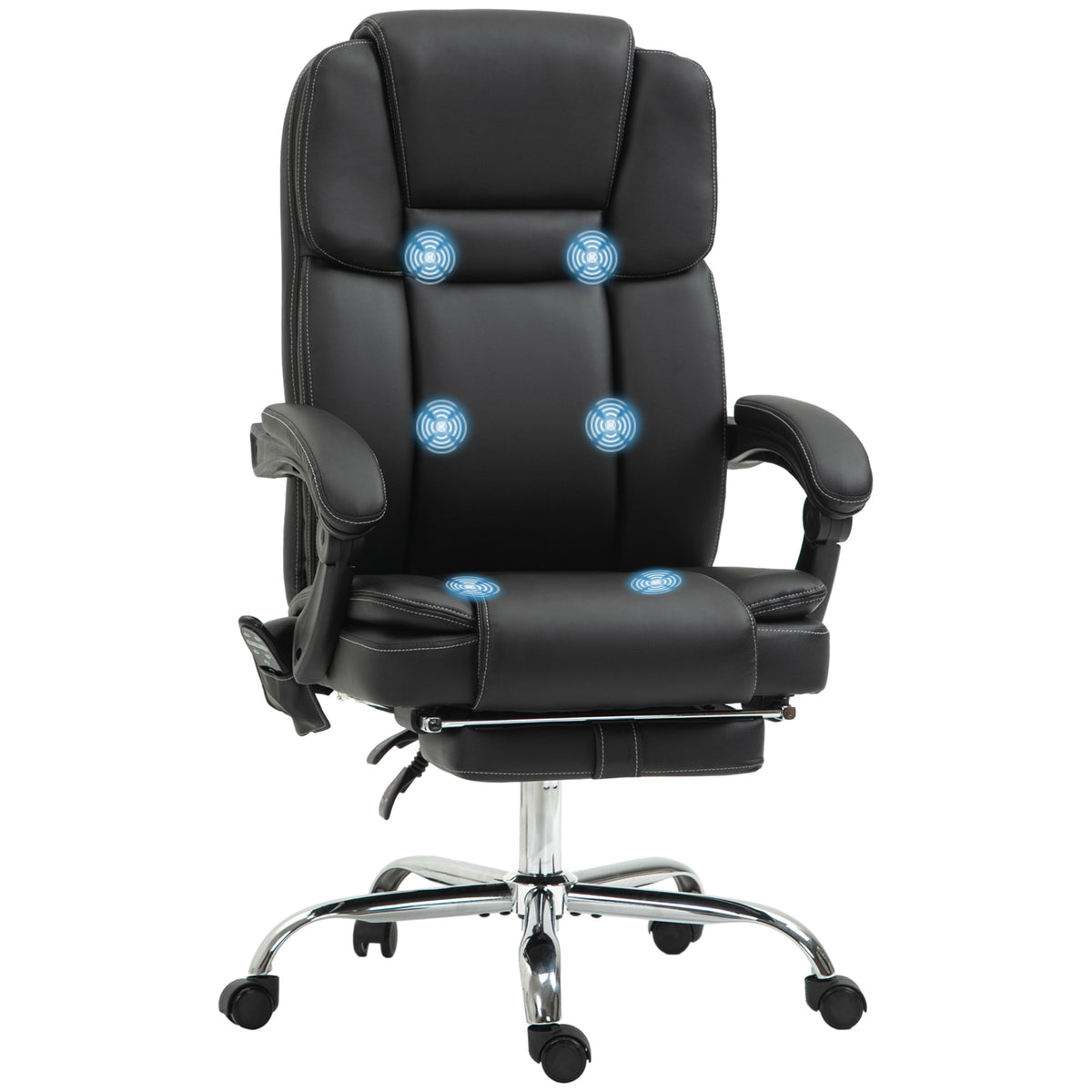 Chaise de bureau massante inclinable avec repose-pieds