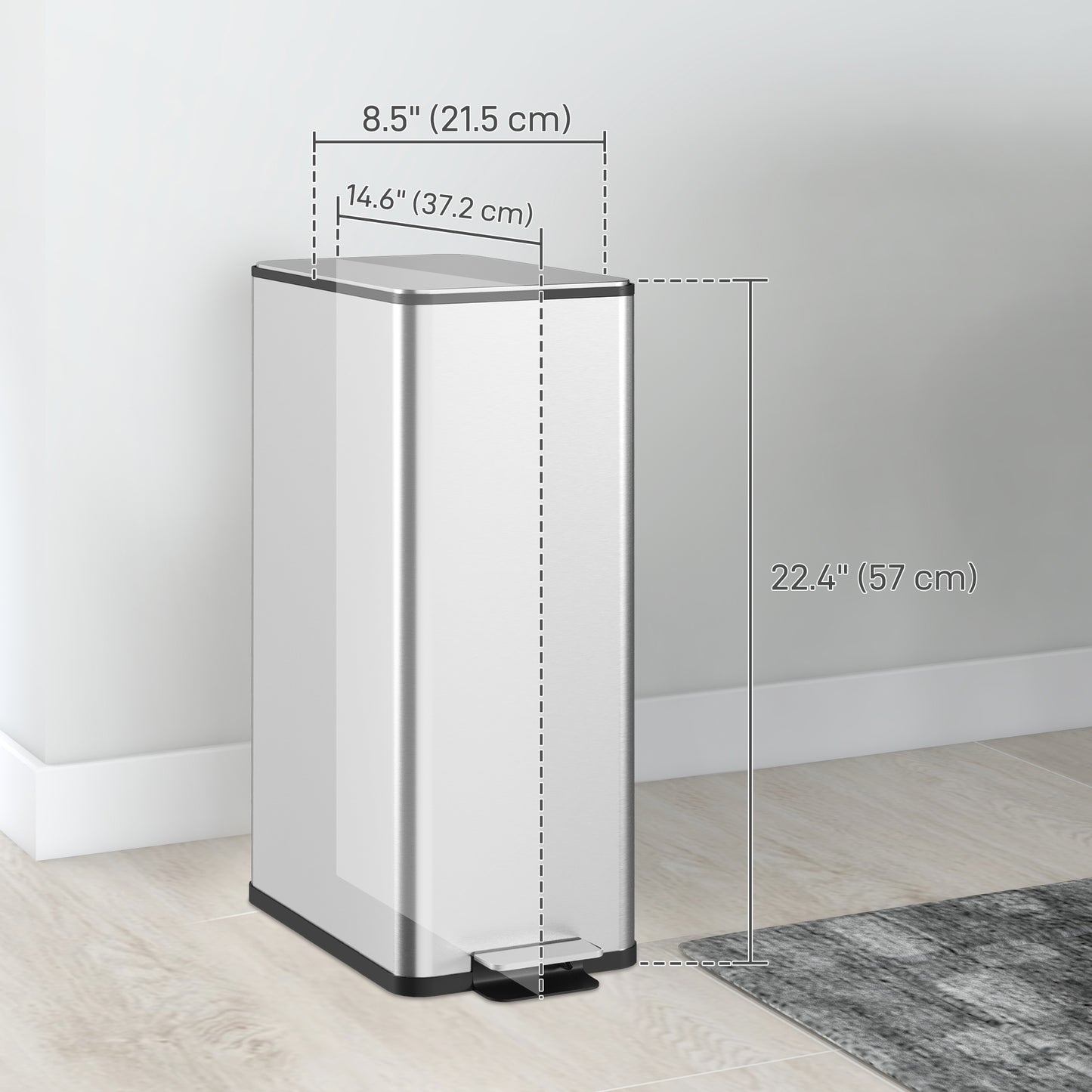 Poubelle de cuisine inox à pédale 20 L