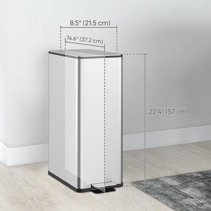 Poubelle de cuisine inox à pédale 20 L