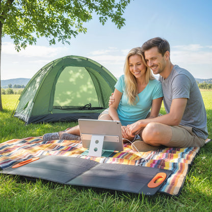Panneau solaire portable pliable 100W USB-A et USB-C
