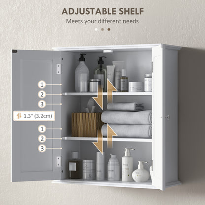 Armoire murale salle de bain 2 portes tablette ajustable