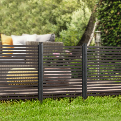 Outsunny 150cm Metal Garden Fence - Brown Outdoor Barrier