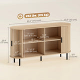Buffet bahut cannelé portes coulissantes tablettes réglables