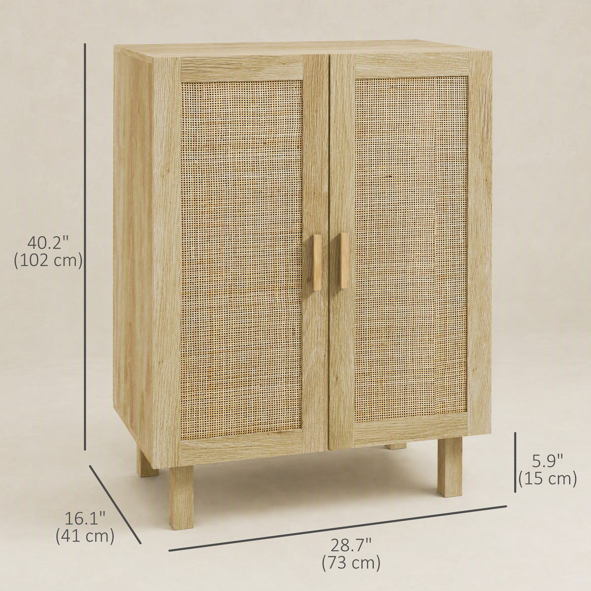 Buffet style boho en bois d'ingénierie