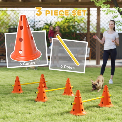 Ensemble d'agilité pour chien avec cônes et perches ajustables