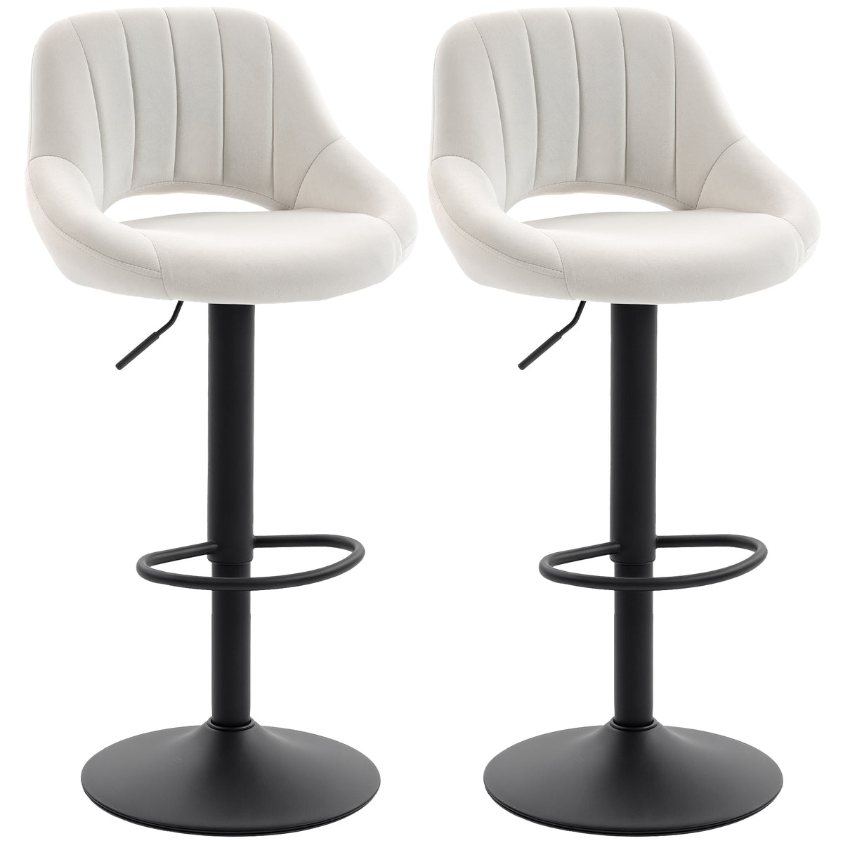 Tabourets de bar pivotants hauteur ajustable ensemble de 2