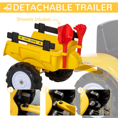 Camion à pédales avec remorque amovible pour enfants