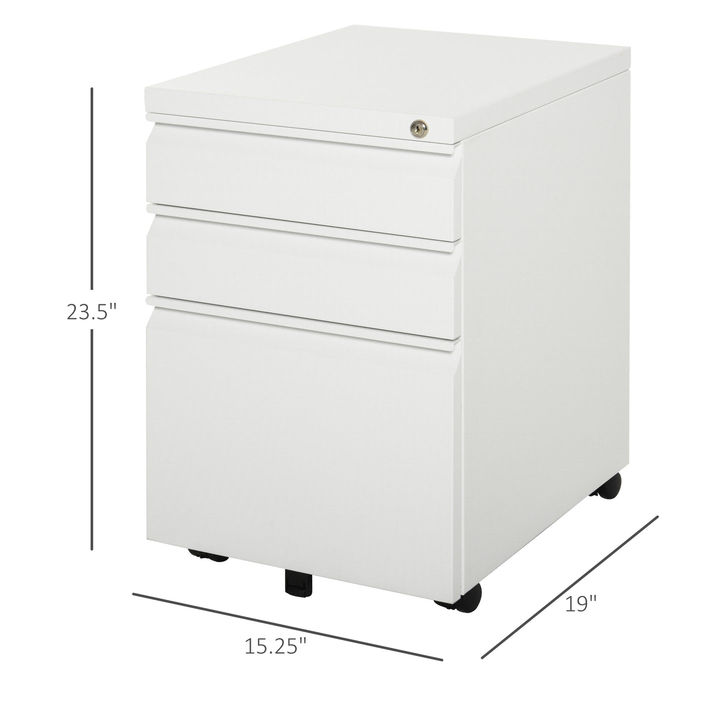 Classeur mobile 3 tiroirs verrouillable acier
