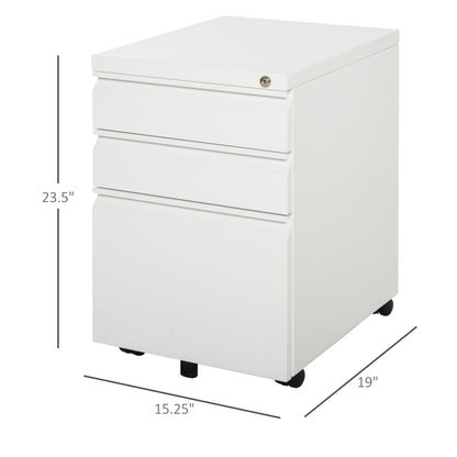 Classeur mobile 3 tiroirs verrouillable acier