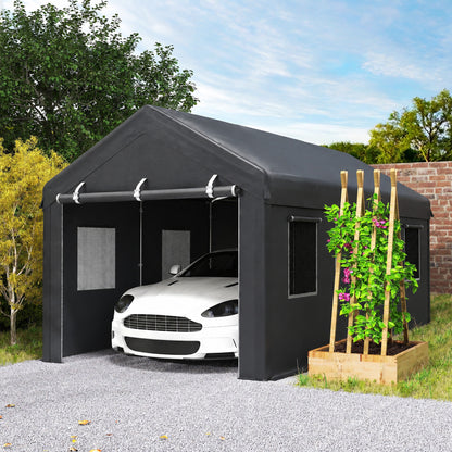 Carport 10' x 20' portatif robuste avec 6 fenêtres