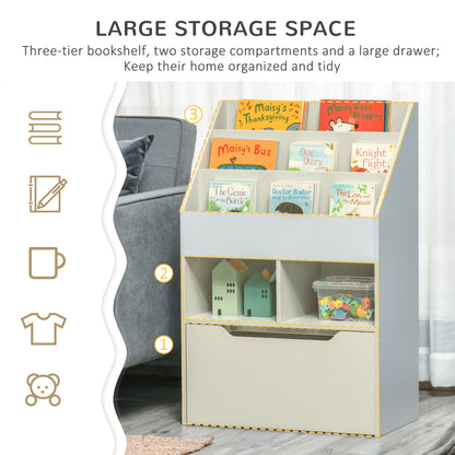 Bibliothèque enfants avec rangement tiroir roulettes