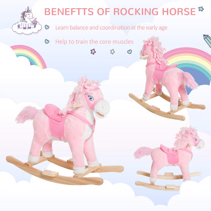 Cheval à bascule en peluche avec sons réalistes