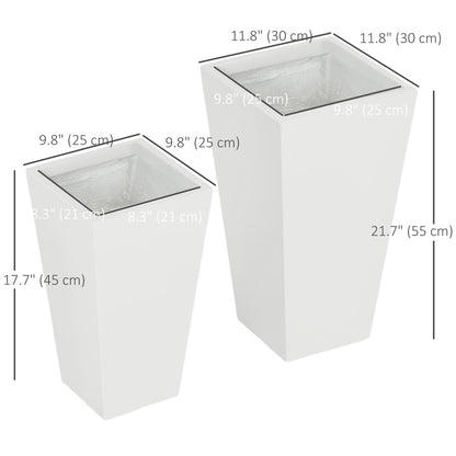 Ensemble 2 Bacs à Fleurs Hauts avec Drainage — Extérieur