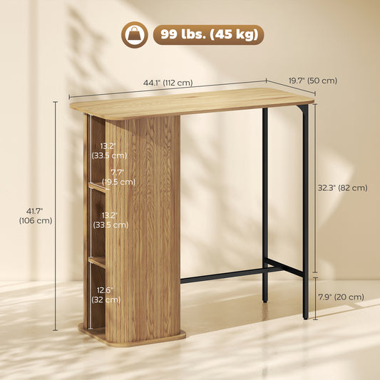 Table bar tambour 3 tablettes latérales rectangulaire