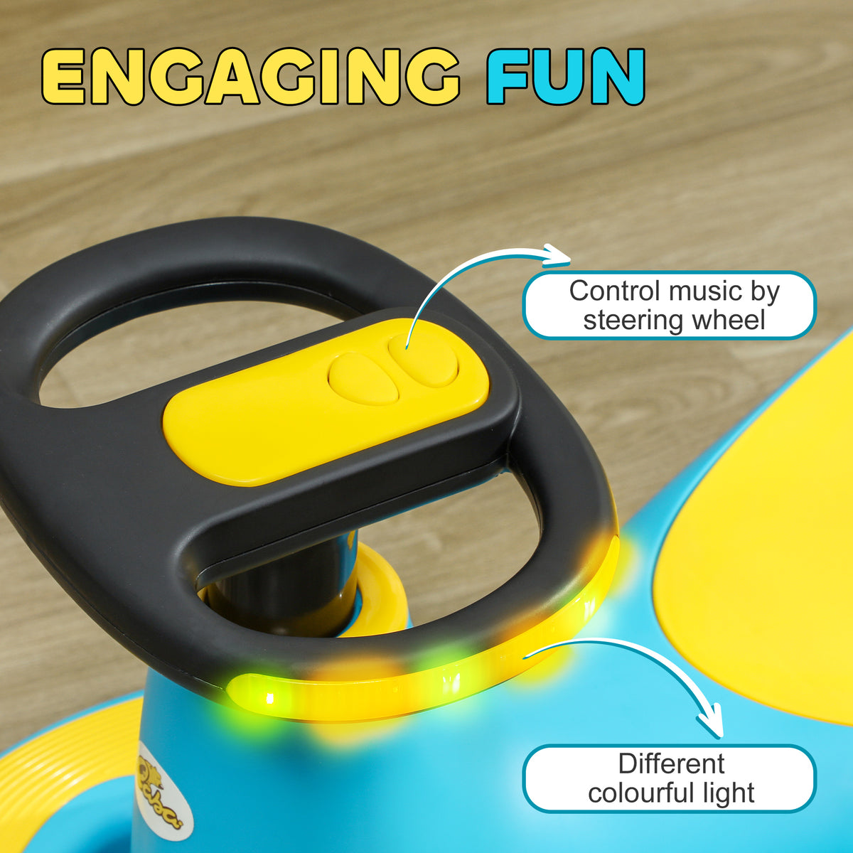 Voiture tortillante pour enfants avec lumières et musique
