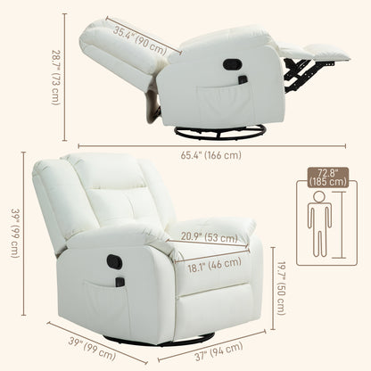 Fauteuil inclinable de massage vibrant en similicuir
