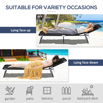 Chaise longue pliable avec trou visage 3 positions