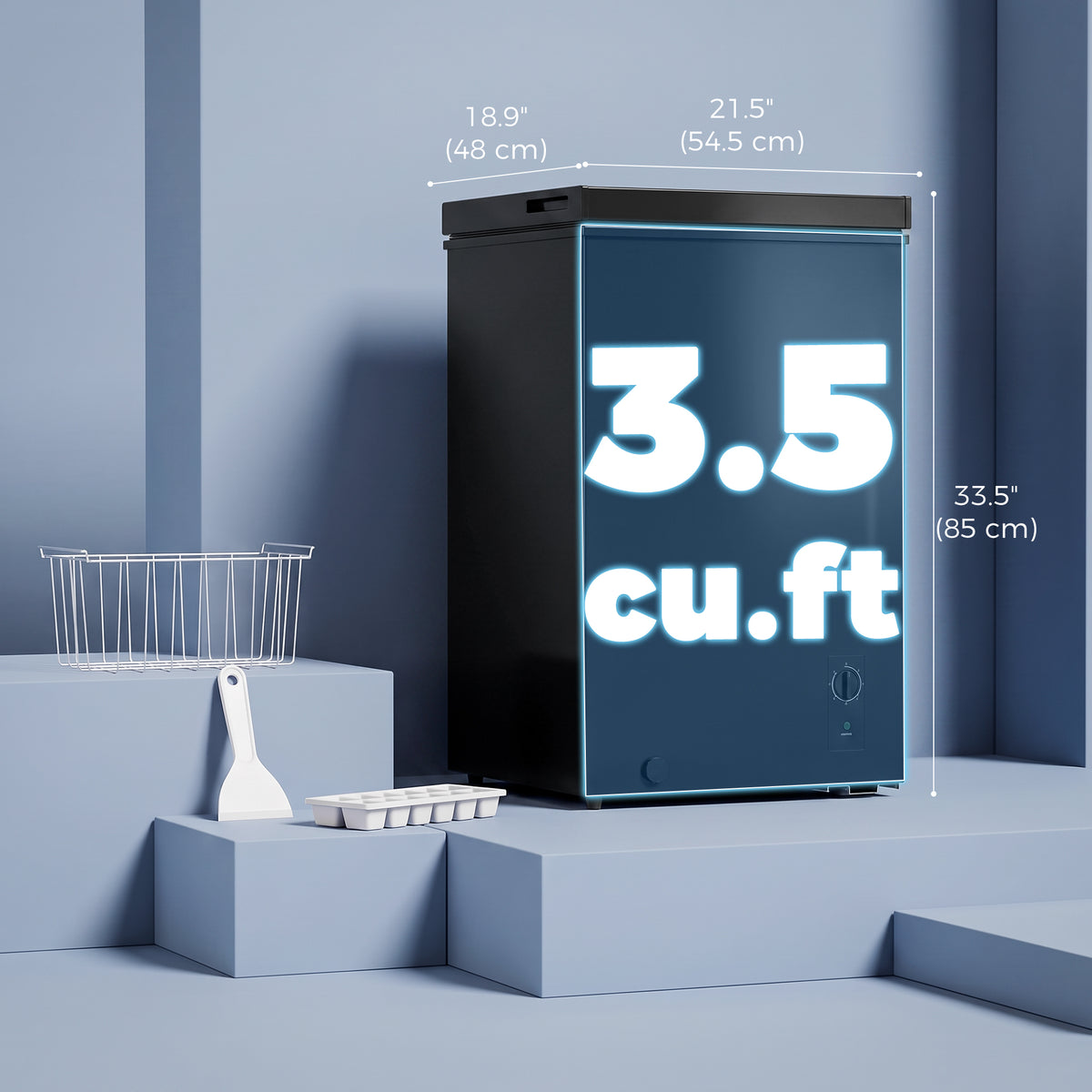Congélateur tombeau compact 99 L thermostat réglable