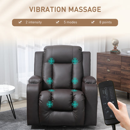 Fauteuil inclinable de massage pivotant en similicuir