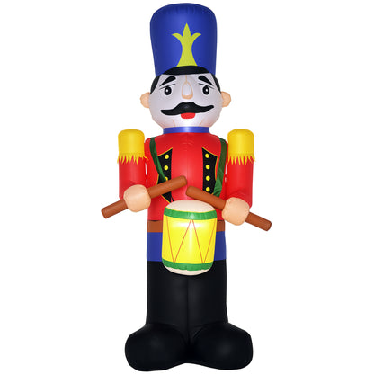 Soldat casse-noisette gonflable de Noël 244 cm avec DEL